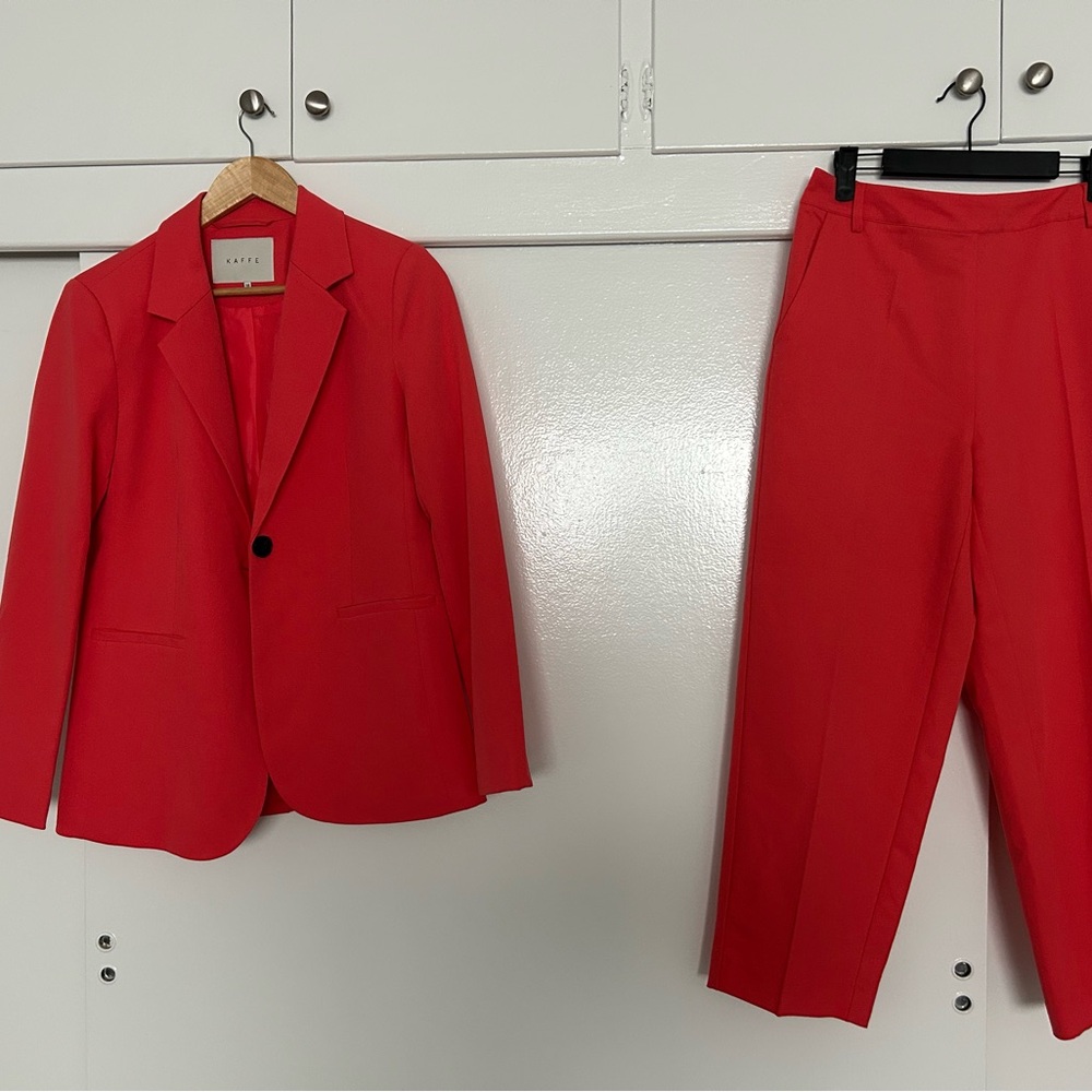 Vibrant Coral Pink Trouser Suit